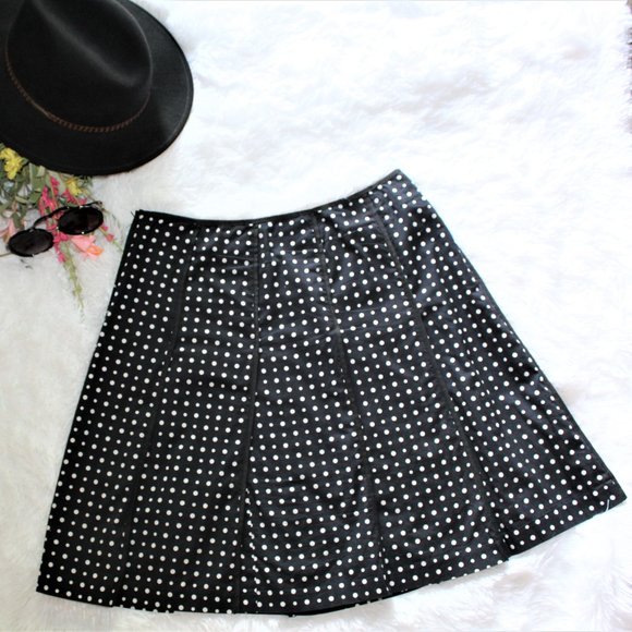 Nine West Polka Dot Pleated Skirt - Picture 1 of 10